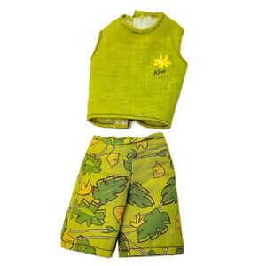 2002 Vintage Ken's Fashion Avenue Beach Wear Sleeveless Top & Shorts Set